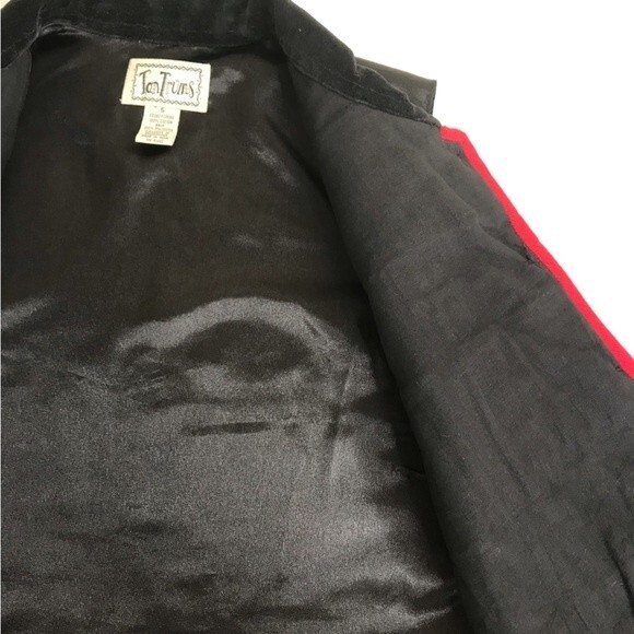 TanTrums Tapestry Snowmen Christmas Trees Velvet Collar Satin Back Vest Small - Picture 10 of 13